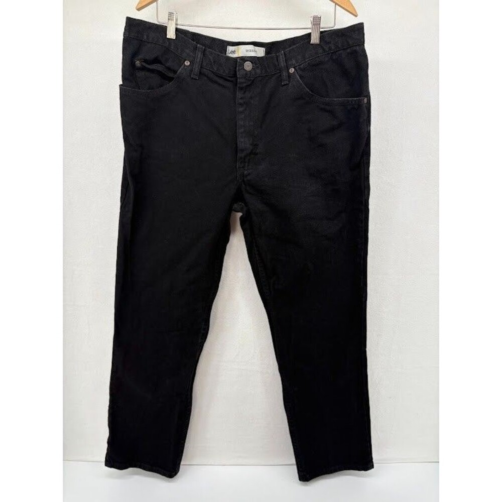 Men's Lee Jeans Regular Fit Black Jeans Size‎ 38 x 30
